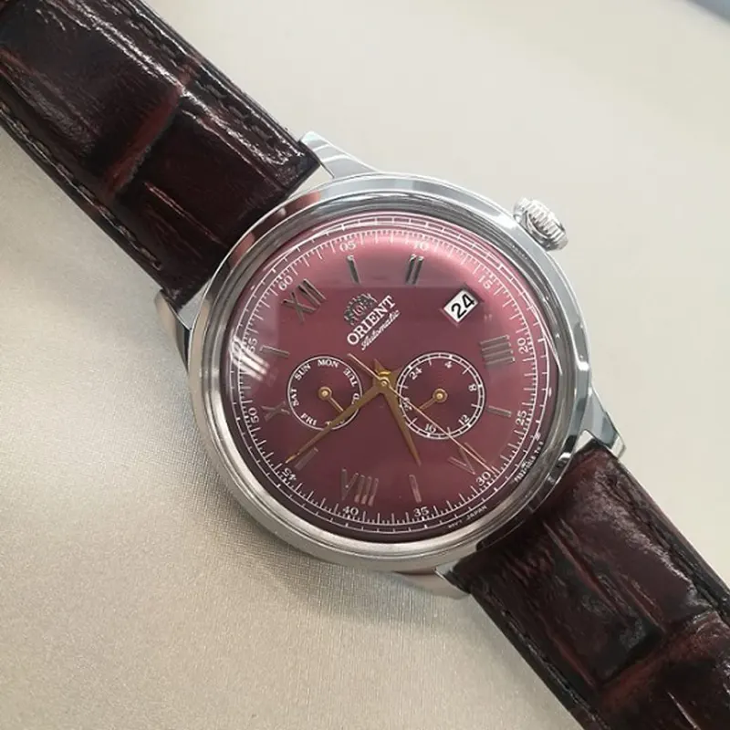 Orient Bambino Version 8 Burgundy Dial Men's Watch- RA-AK0705R